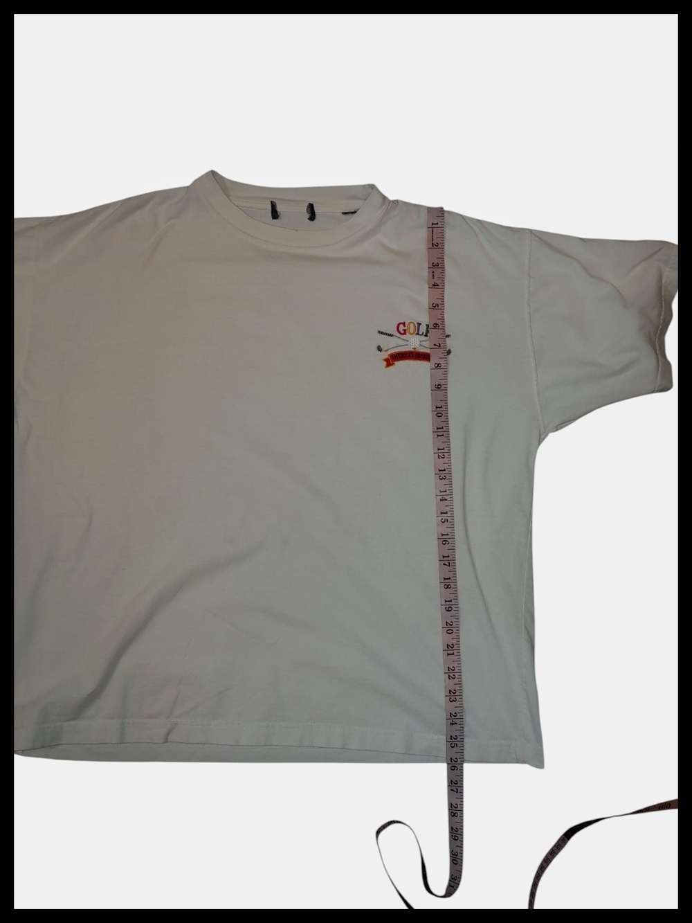 Men's White Graphic Short-Sleeve Golf Tee